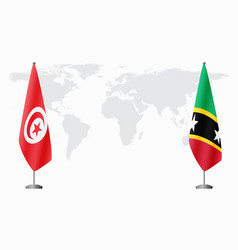 Tunisia And Saint Kitts And Nevis Flags For