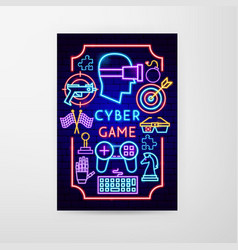 Cyber Game Neon Flyer