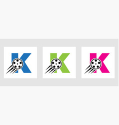 Letter K Film Logo Concept With Film Reel