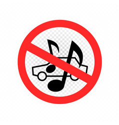 No Loud Music From Auto Car Sign Symbol