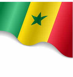 Senegalese Flag Wavy Abstract Background