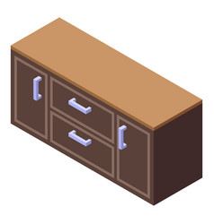 Wood Kitchen Icon Isometric Interior