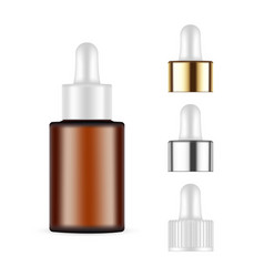 Amber Small Dropper Bottle Mockup Caps