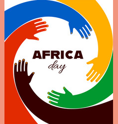 Colorful Poster With Circle Of Hands Africa Day