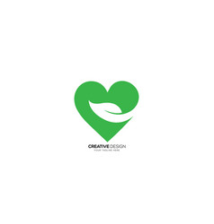 Heart Shape With Leaf Logo