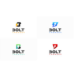 Set Of B Initial Bolt Thunder Logo Designs