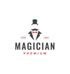 Man Long Mustache Magician Business Suit And Long