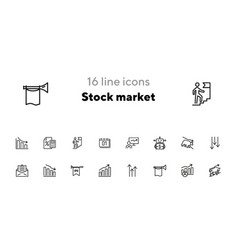 Stock Market Line Icon Set