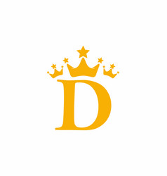 Yellow D Initial Letter With Triple Crown Symbol