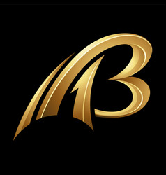 Golden Swooshing Letter B On A Black Background