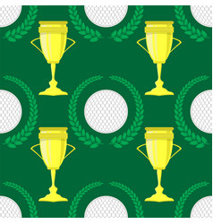 Golf Ball Icon And Laurel Seamless Pattern