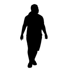 Chubby Woman Silhouette Isolated On White