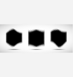 Set Of Curve Dotted Spots Halftone Circle Dots