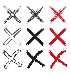 Cross Icon Set X Eps 10