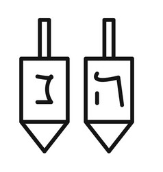 Dreidel Icon Black Line Art