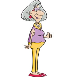 Cartoon Senior Woman Giving Thumbs Up