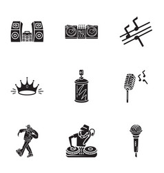 Dance Hiphop Icon Set Simple Style