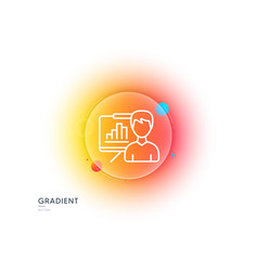 Presentation Board Line Icon Column Graph Sign