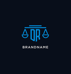 Dr Monogram Initial Logo With Scales Of Justice