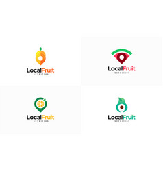 Local Fruit Point Logo Designs Concept Orange