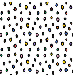 Polka Dots In Doodle Style Rainbow Colored Spots