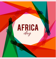 Colorful Poster With Circle Of Hands Africa Day