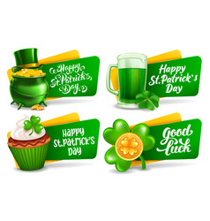 Happy Saint Patricks Day Festive Labels Or Badges