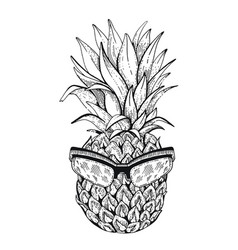 Pineapple In Sunglasses Sketch Summer