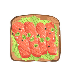 Salmon And Mashed Avocado Toast Healthy Sandwich