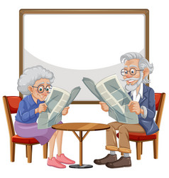 Senior Man And Woman Reading Papers Together