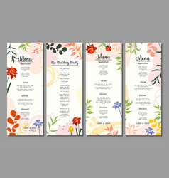 Wedding And Restaurant Menu With Floral Art