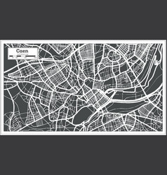 Caen France City Map In Retro Style Outline Map