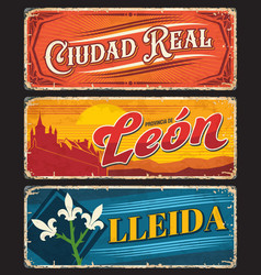 Ciudad Real Leon And Lleida Spanish Provinces