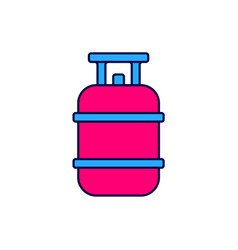 Filled Outline Propane Gas Tank Icon Isolated