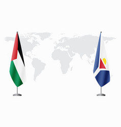 Palestine And Saint Martin Flags For Official