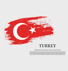 Turkey Flag Grunge Brush And Poster