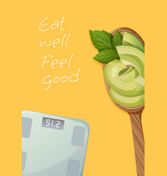 Healthy Lifestyle Poster Text Eat Well Feel Good