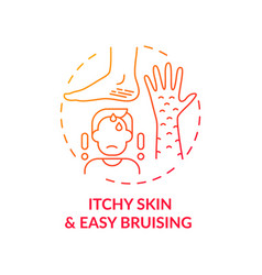 Itchy Skin And Easy Bruising Concept Icon