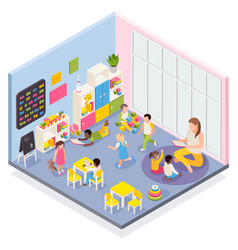 Kindergarten Room Isometric Composition