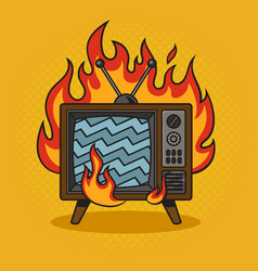 Burning Tv Pinup Pop Art