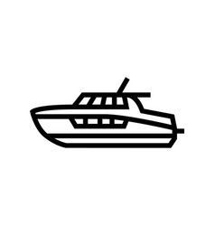 Cabin Cruiser Boat Line Icon