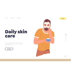 Daily Skin Care Landing Page Template With Cartoon