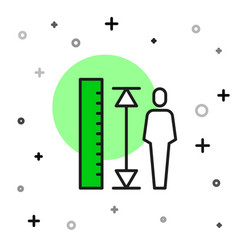 Filled Outline Measuring Height Body Icon Isolated