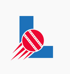 Letter L Cricket Logo Concept With Moving Cricket