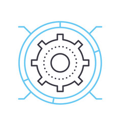 System Resource Management Line Icon Outline