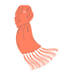 Tied Scarf Element Of Winter Or Autumn Clothes