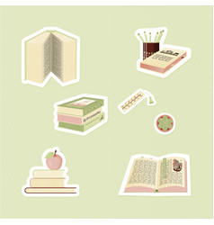 Book Set Of Seven Stickers Light Green