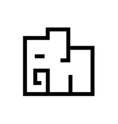 Elephant Pictogram Linear Icon On White