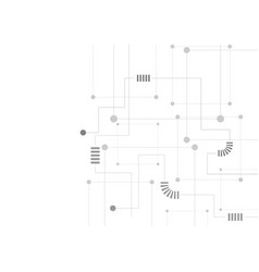 Grey Abstract Tech Circuit Board Drawing