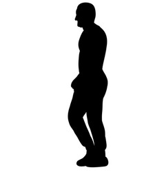 Isolated Silhouette Man Walking Sideways